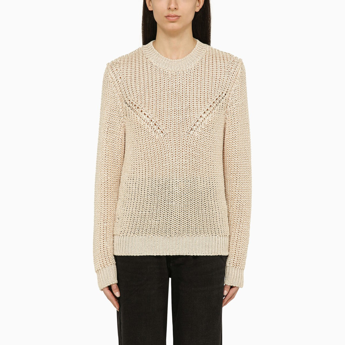 Isabel Marant Recycled Crew-Neck Sweater Ecru multicolor