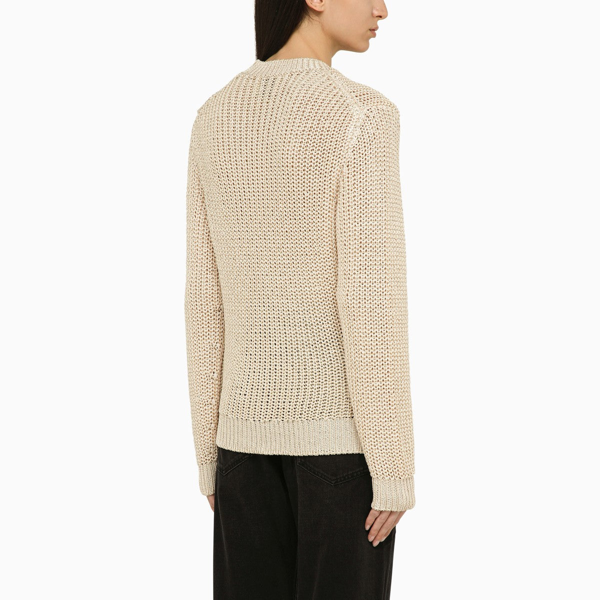Isabel Marant Recycled Crew-Neck Sweater Ecru multicolor