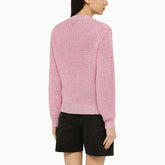 Isabel Marant Recycled Pink Crew-Neck Sweater in Perforated Knit Pink