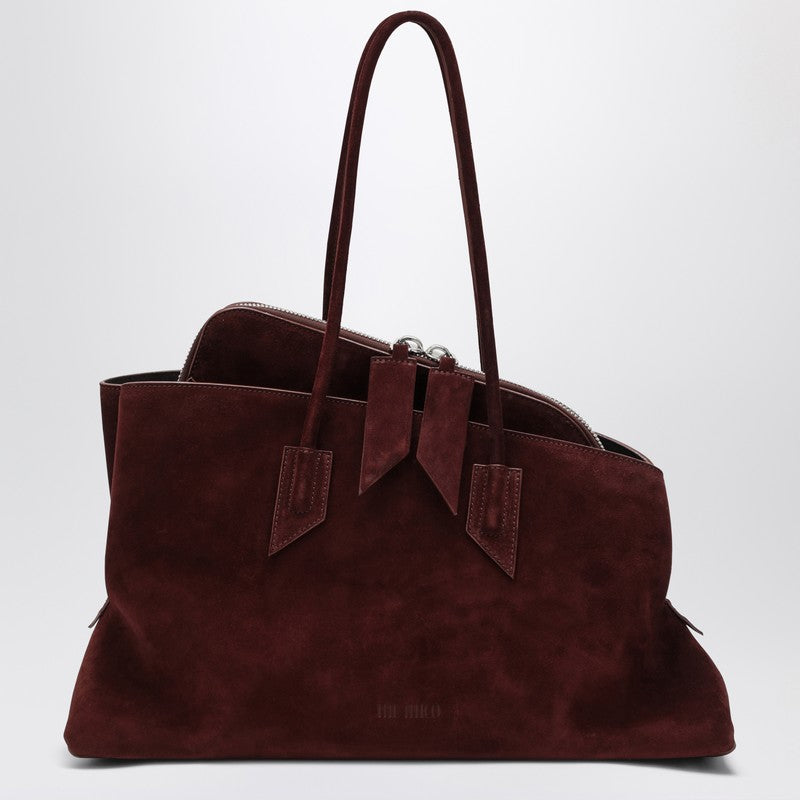 The Attico La Passeggiata Medium Brushed Suede Handbag Brown