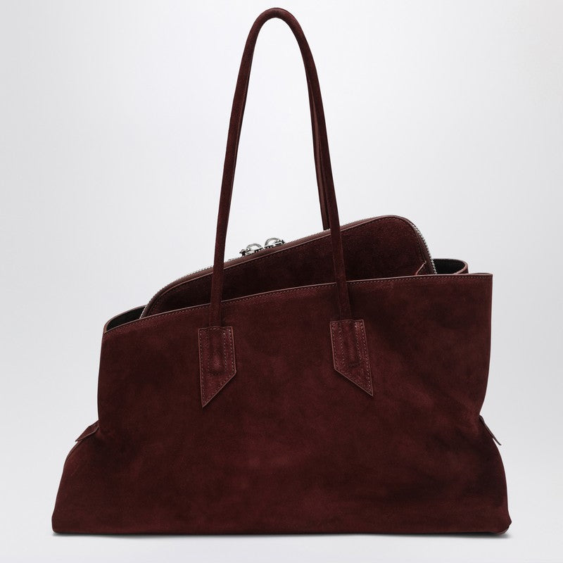 The Attico La Passeggiata Medium Brushed Suede Handbag Brown