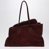 The Attico La Passeggiata Medium Brushed Suede Handbag Brown