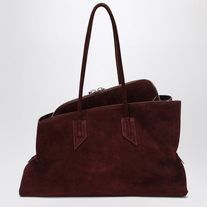 The Attico La Passeggiata Medium Brushed Suede Handbag Brown