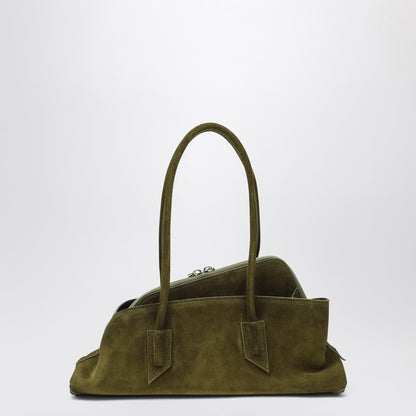 The Attico La Passeggiata Small Khaki Green Suede Bag green
