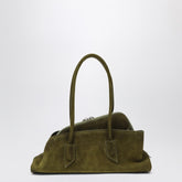 The Attico La Passeggiata Small Shoulder Bag in Beige Suede