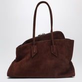 The Attico La Passeggiata Medium Brushed Suede Shoulder Bag Brown