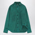 The Attico Green Cotton Shirt with Logo Embroidery Green