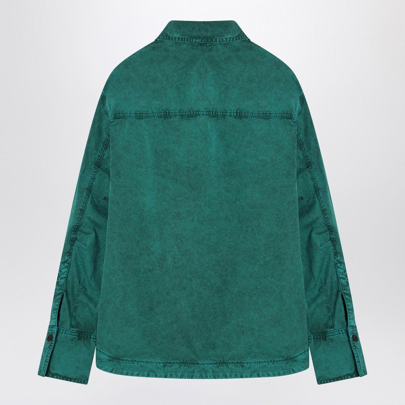 The Attico Green Cotton Shirt with Logo Embroidery Green