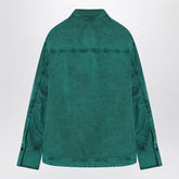 The Attico Green Cotton Shirt with Logo Embroidery Green