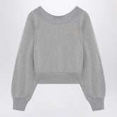 The Attico Gray Mélange and Beige Cut-Out Sweatshirt Grey