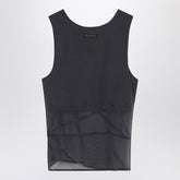 The Attico Gray Silk Gathered Tank Top grey
