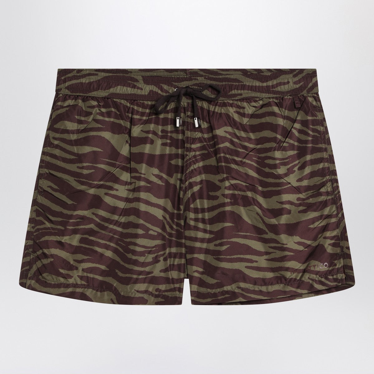 The Attico Zebra Nylon Shorts Khaki Print