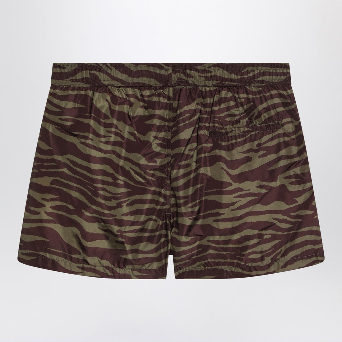The Attico Zebra Nylon Shorts Khaki Print