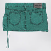 The Attico Fay Green Cargo Denim Miniskirt green