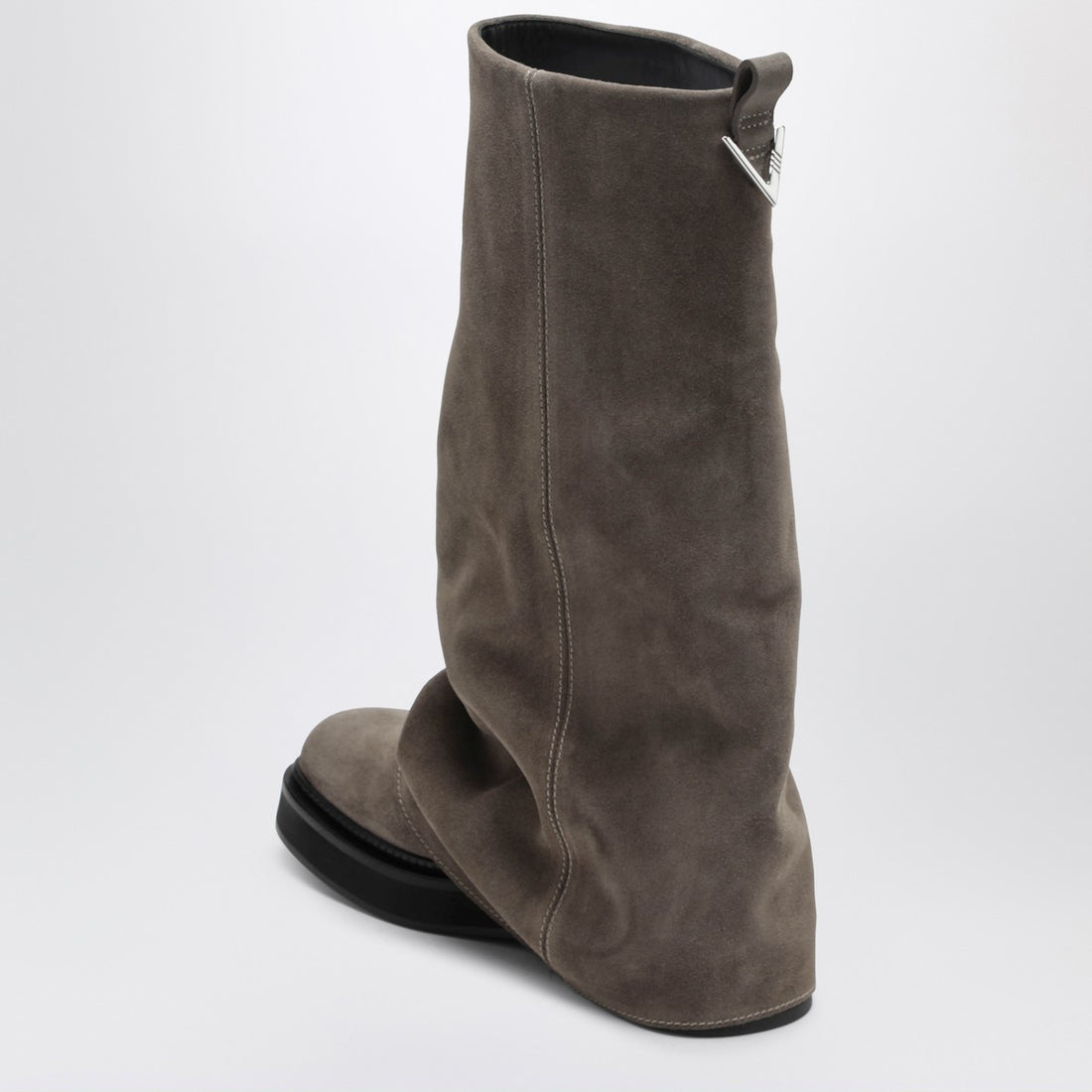 The Attico Robin Suede Combat Boots Taupe Beige