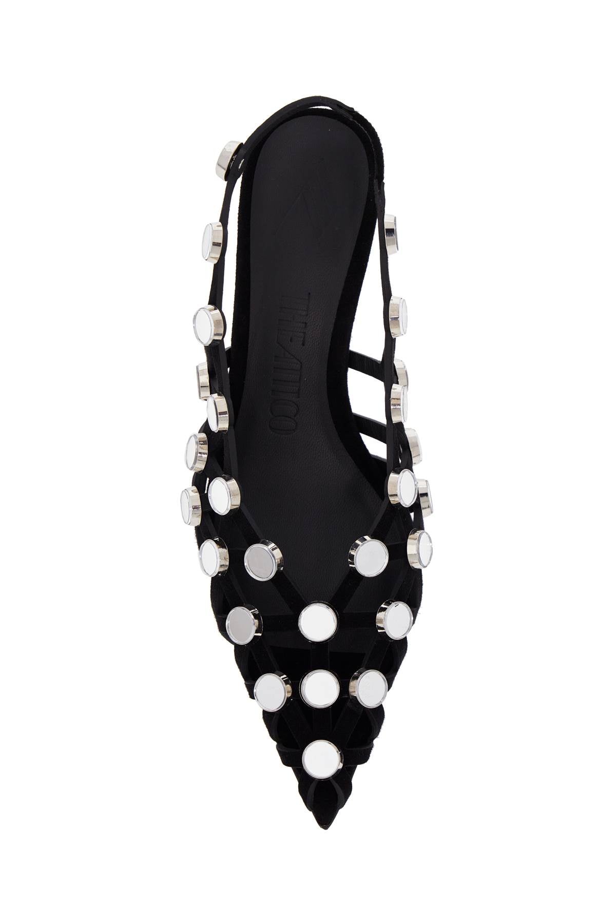The Attico Grid Slingback Pumps Black