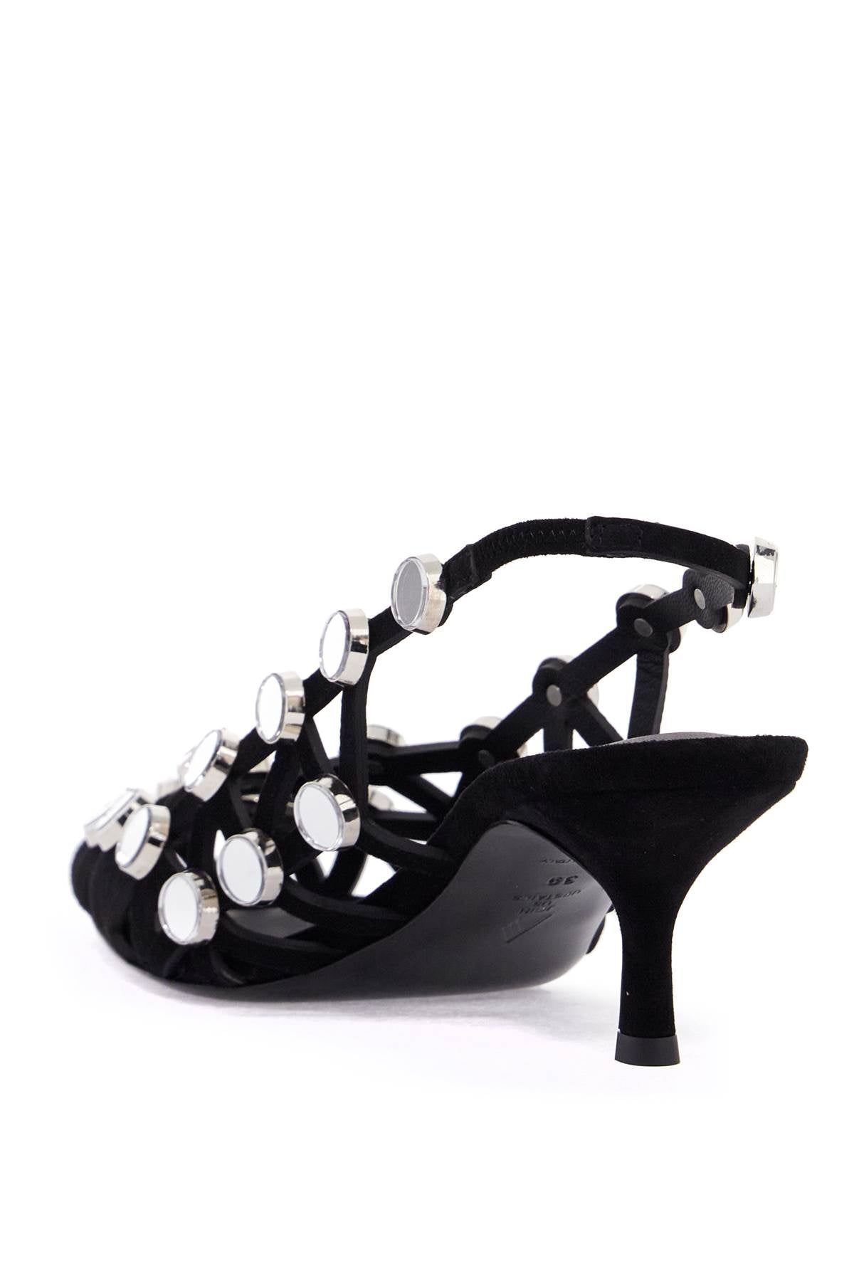 The Attico Grid Slingback Pumps Black