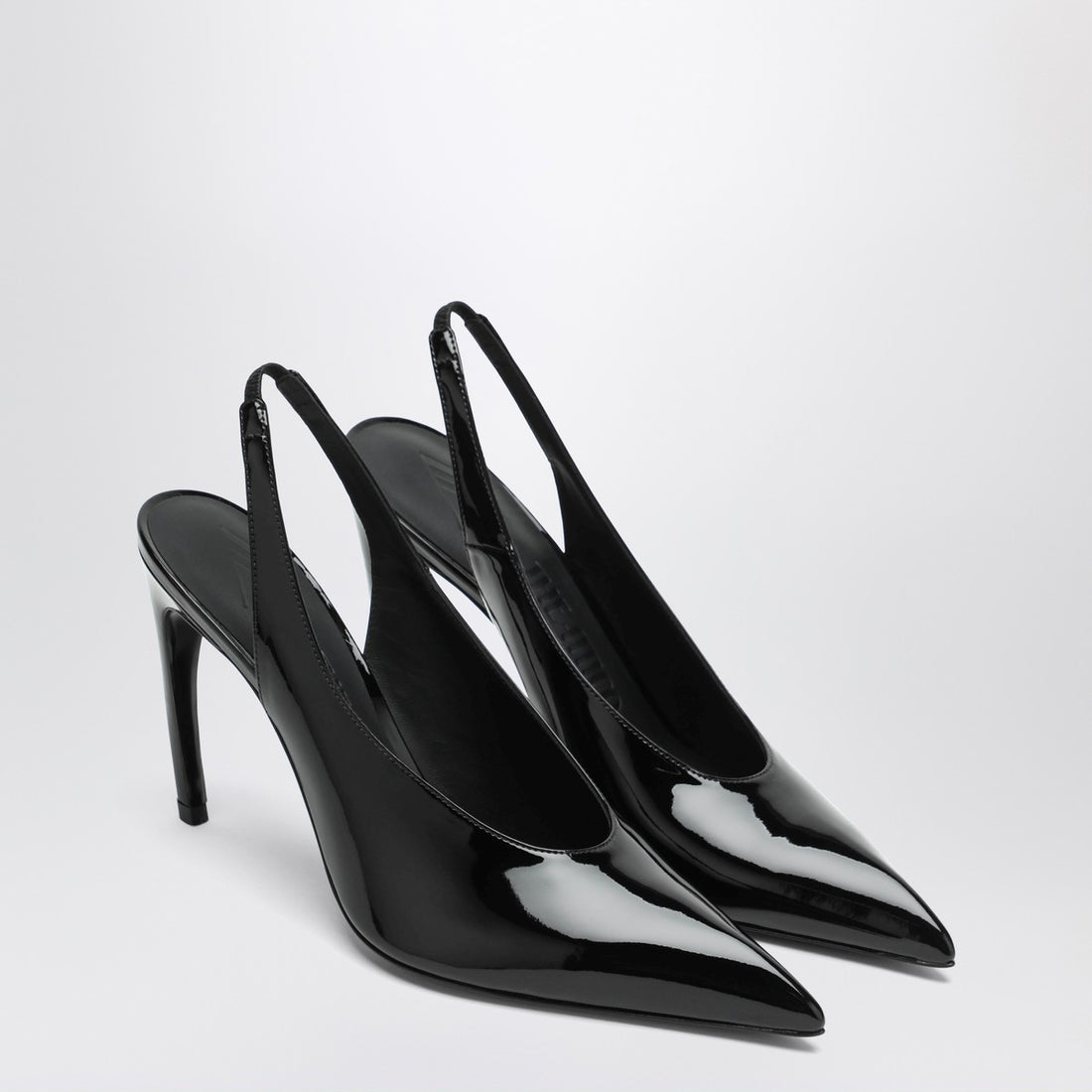The Attico Black Patent Viper Slingback Pumps Black