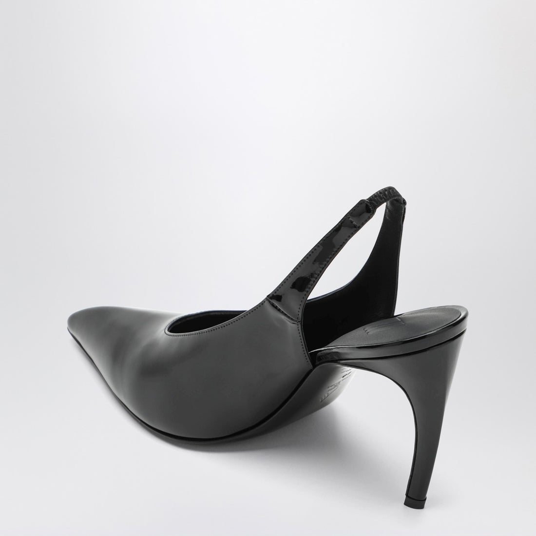 The Attico Black Patent Viper Slingback Pumps Black