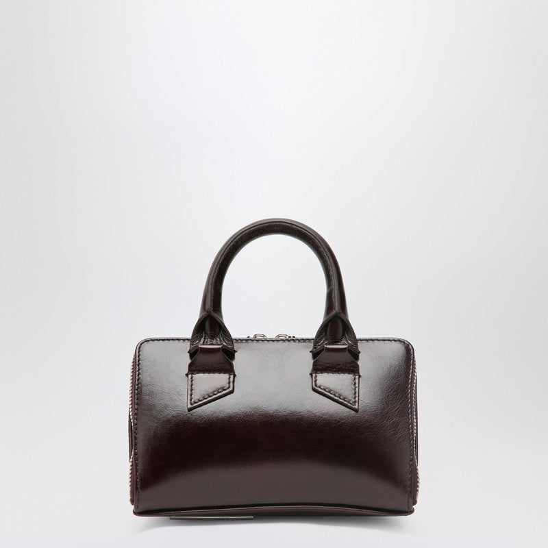 The Attico Military Green Mini Friday Crackled Leather Cross-Body Bag Brown