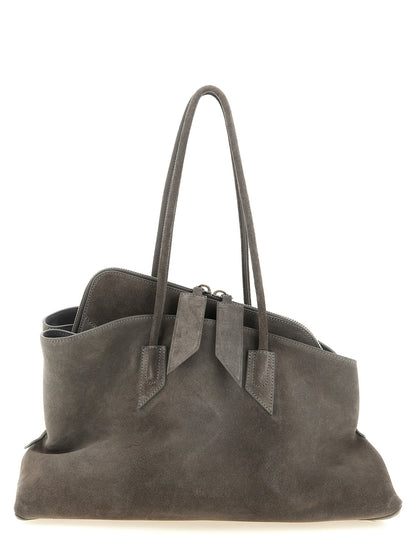 The Attico La Passeggiata Medium Shoulder Bag Gray