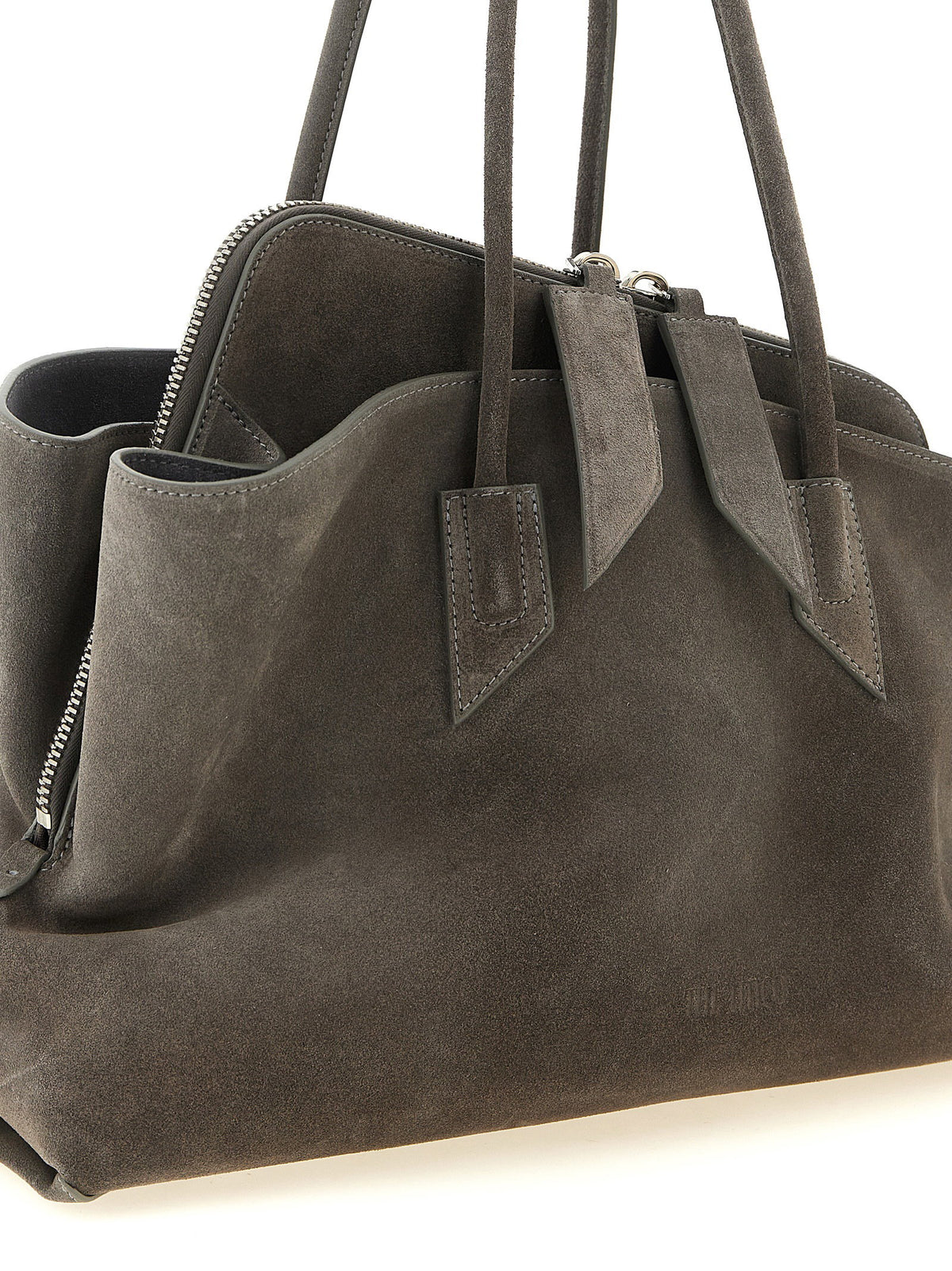 The Attico La Passeggiata Medium Shoulder Bag Gray