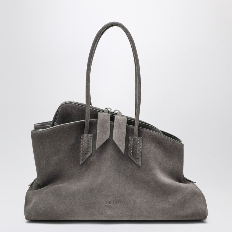 The Attico La Passeggiata Medium Brushed Suede Bag Grey