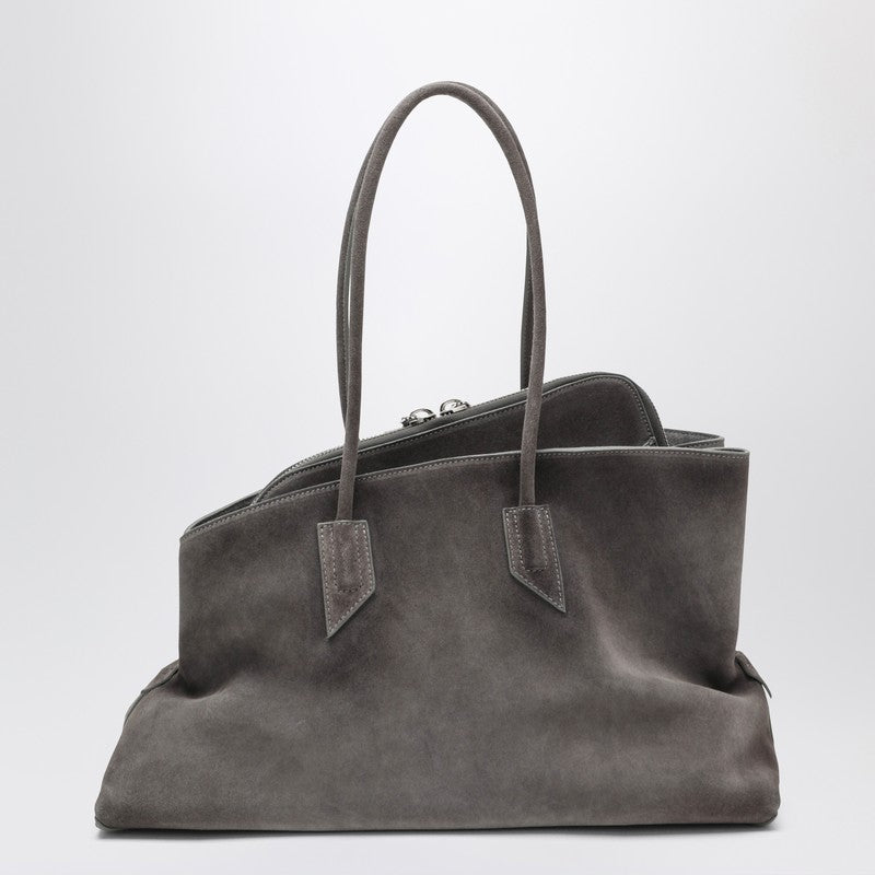 The Attico La Passeggiata Medium Brushed Suede Bag Grey