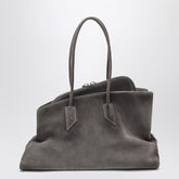 The Attico La Passeggiata Medium Brushed Suede Bag Grey
