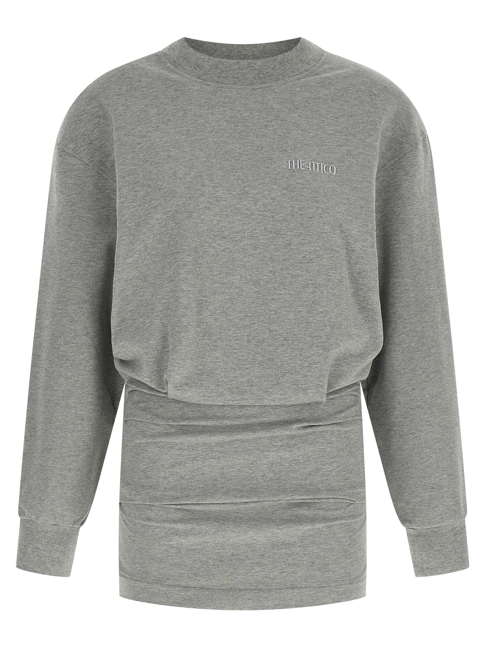 The Attico Draped Mini Dress Gray