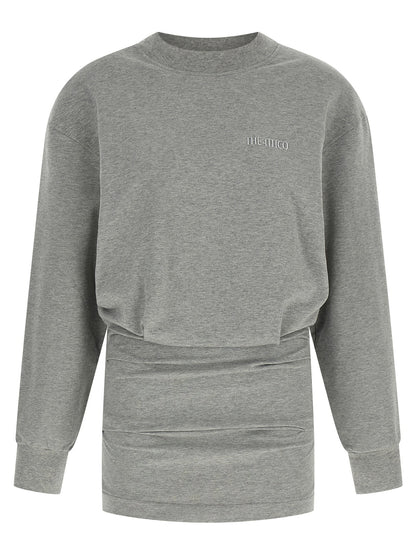 The Attico Draped Mini Dress Gray