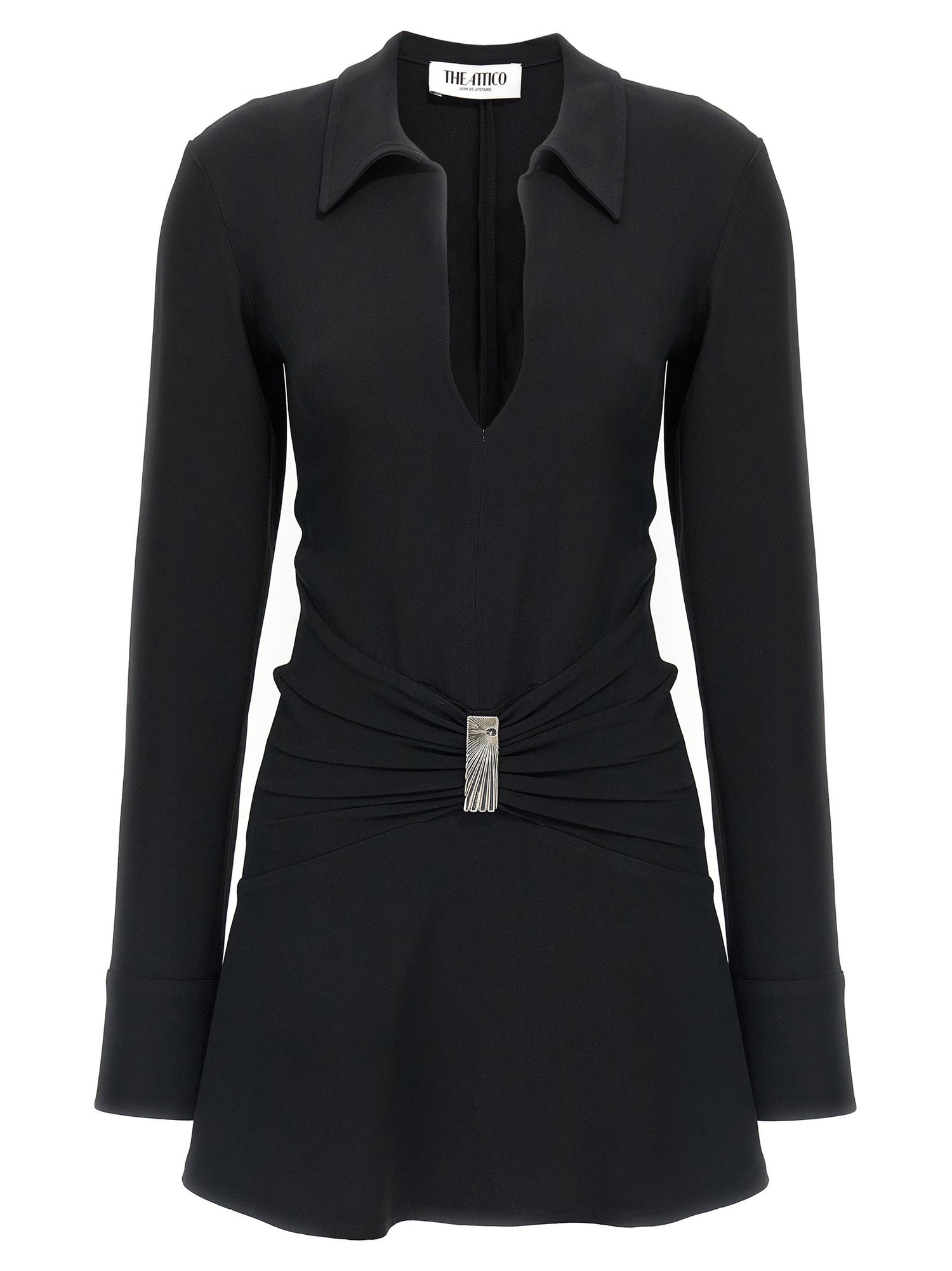 The Attico Mini Polo Dress Black