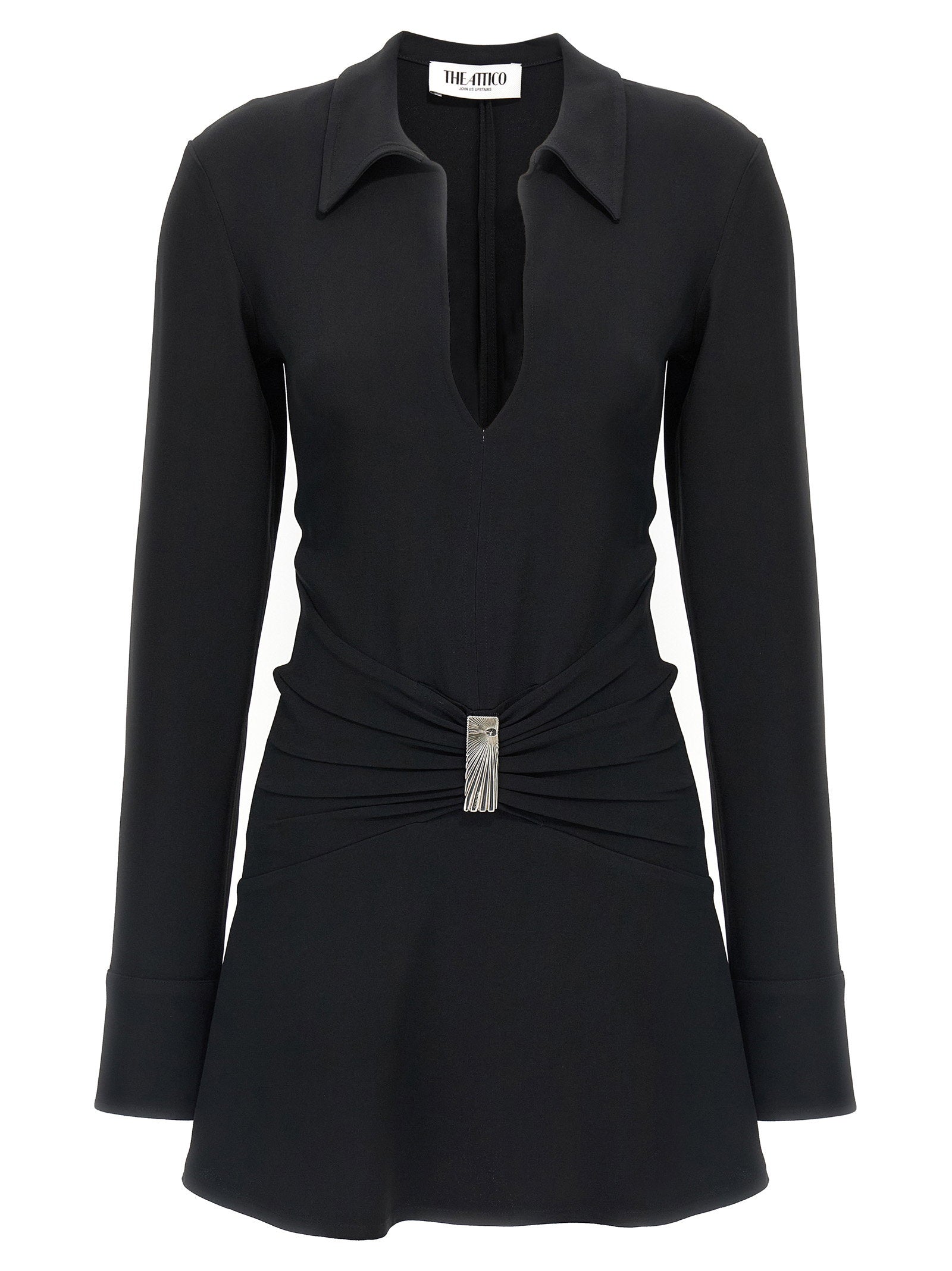 The Attico Mini Polo Dress Black