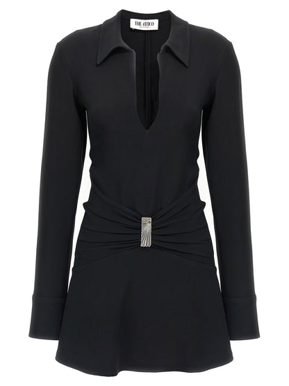 The Attico Mini Polo Dress Black