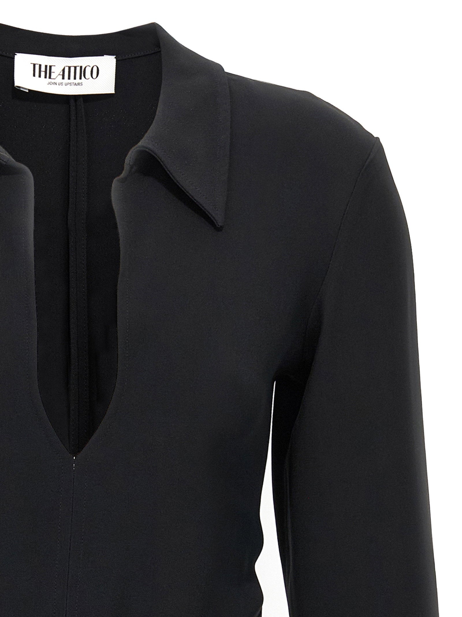 The Attico Mini Polo Dress Black