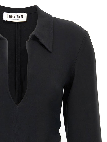 The Attico Mini Polo Dress Black