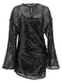 The Attico Sequin Mesh Dress Black