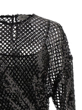 The Attico Sequin Mesh Dress Black