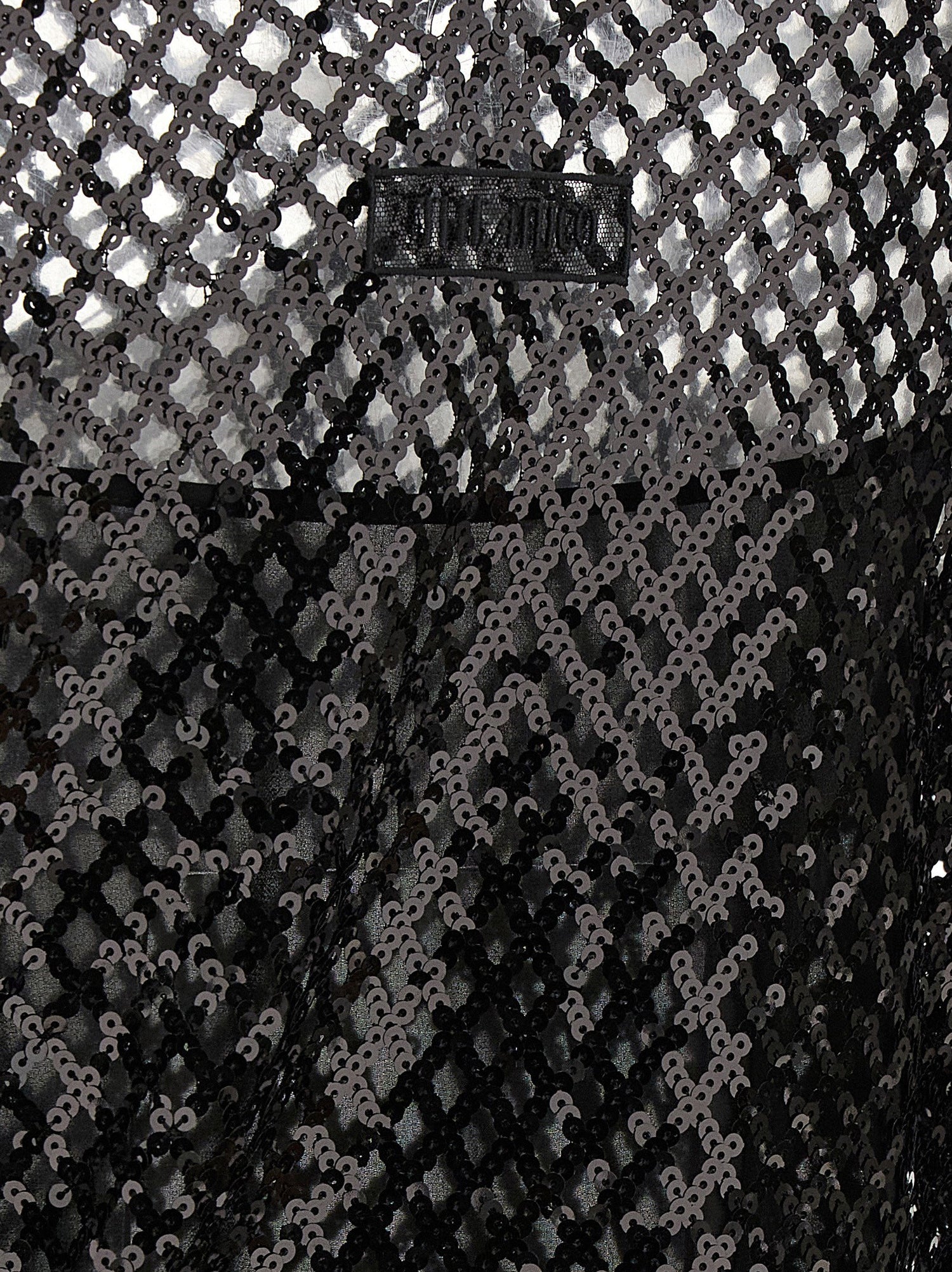 The Attico Sequin Mesh Dress Black