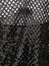 The Attico Sequin Mesh Dress Black
