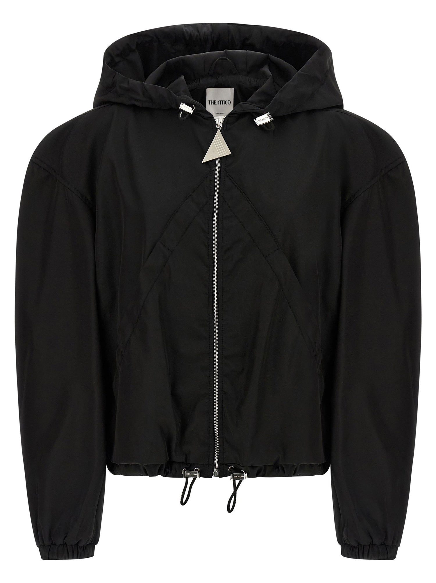 The Attico Maxi Hood Bomber Jacket Black