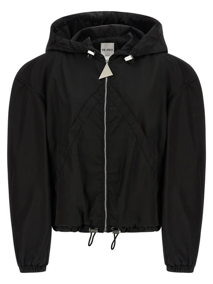 The Attico Maxi Hood Bomber Jacket Black