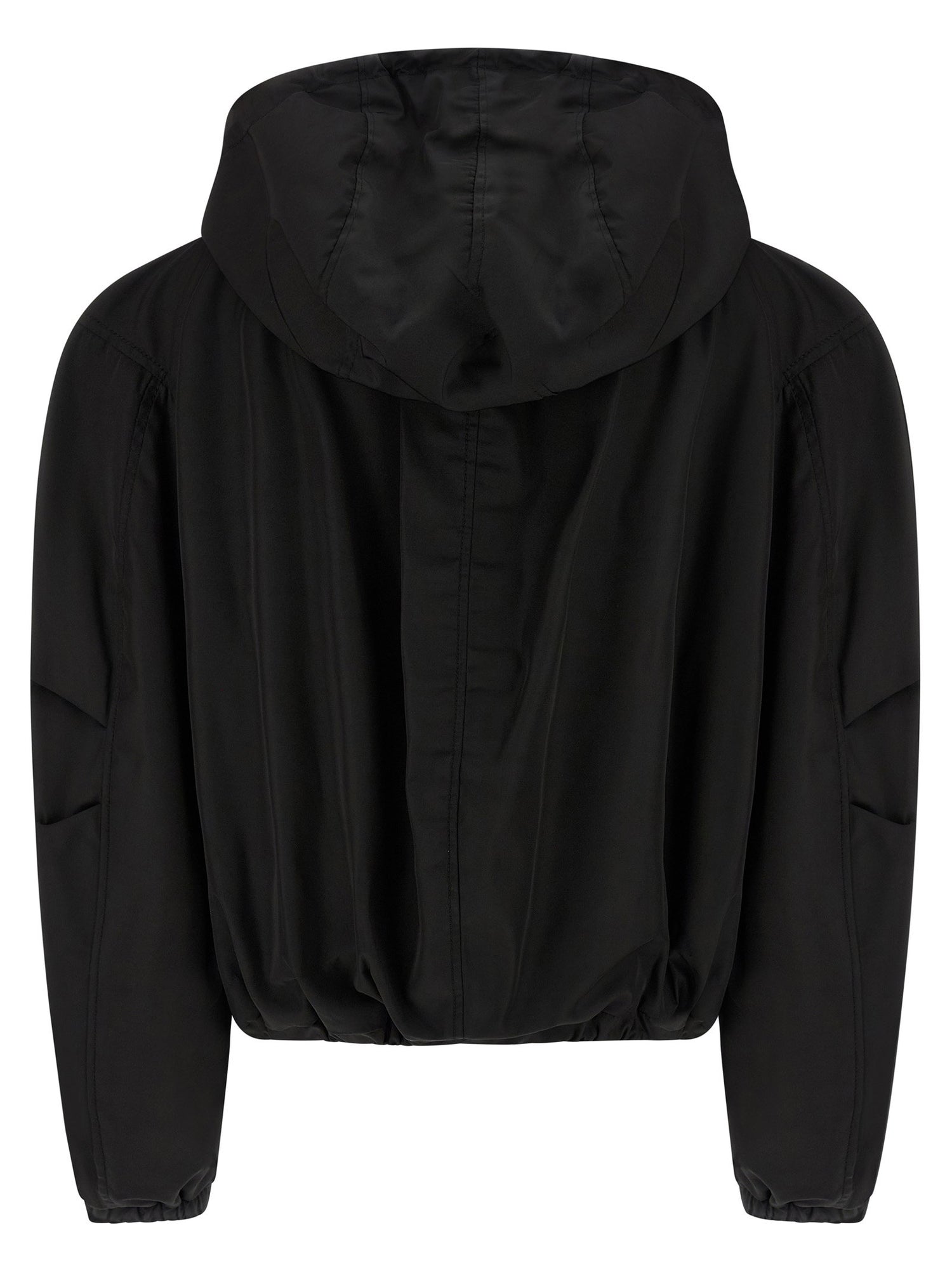 The Attico Maxi Hood Bomber Jacket Black