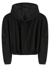 The Attico Maxi Hood Bomber Jacket Black
