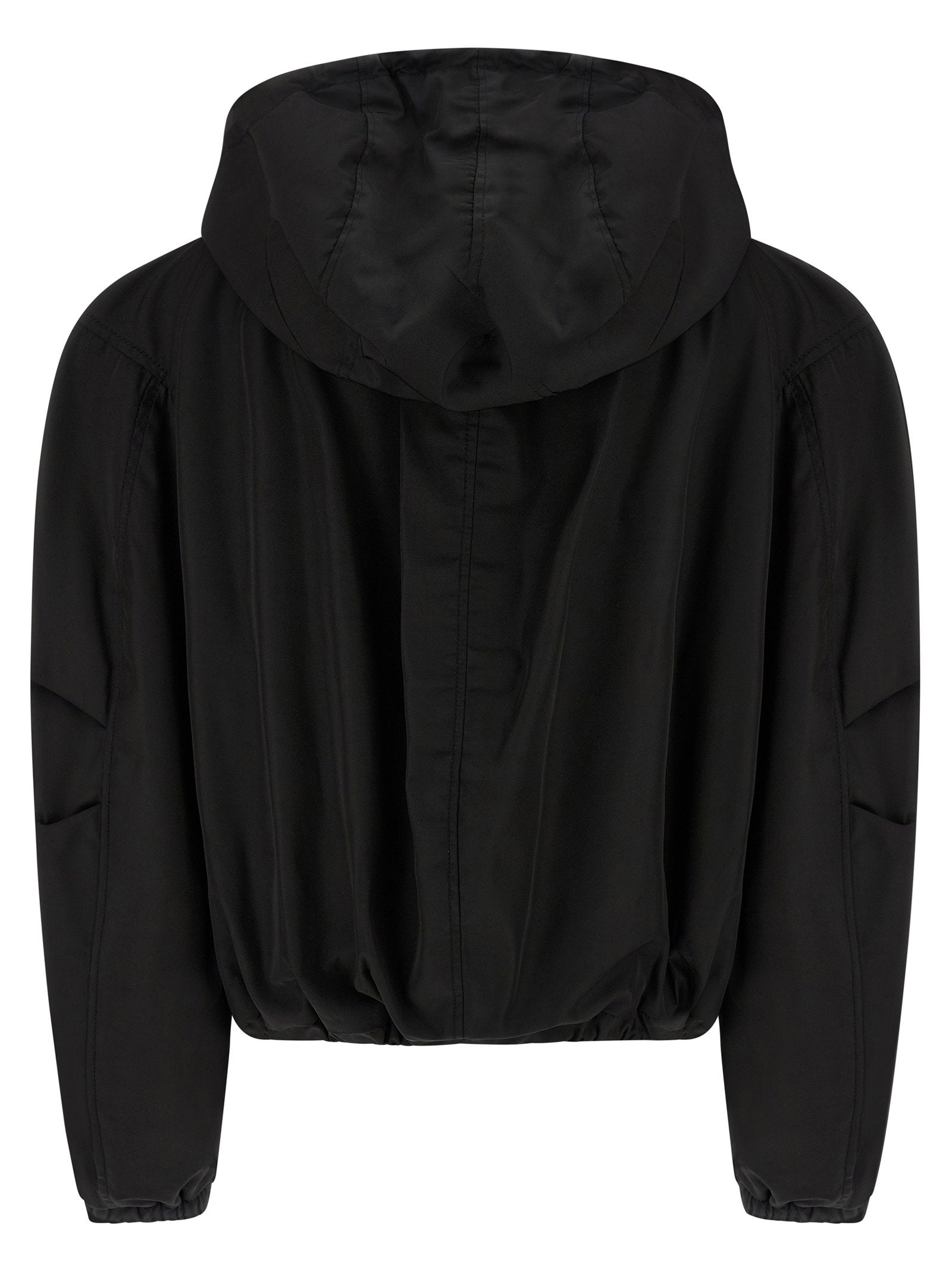 The Attico Maxi Hood Bomber Jacket Black