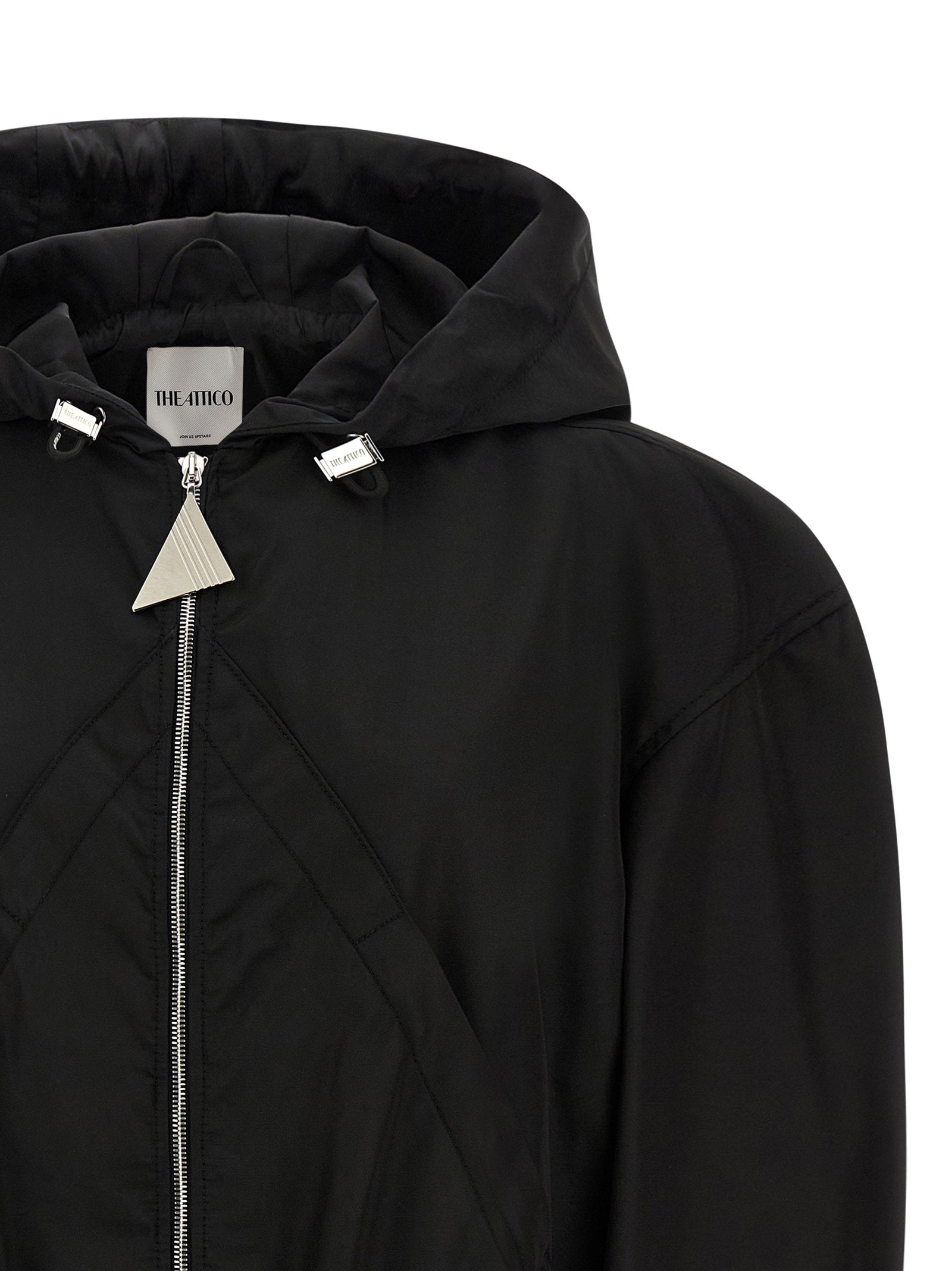 The Attico Maxi Hood Bomber Jacket Black