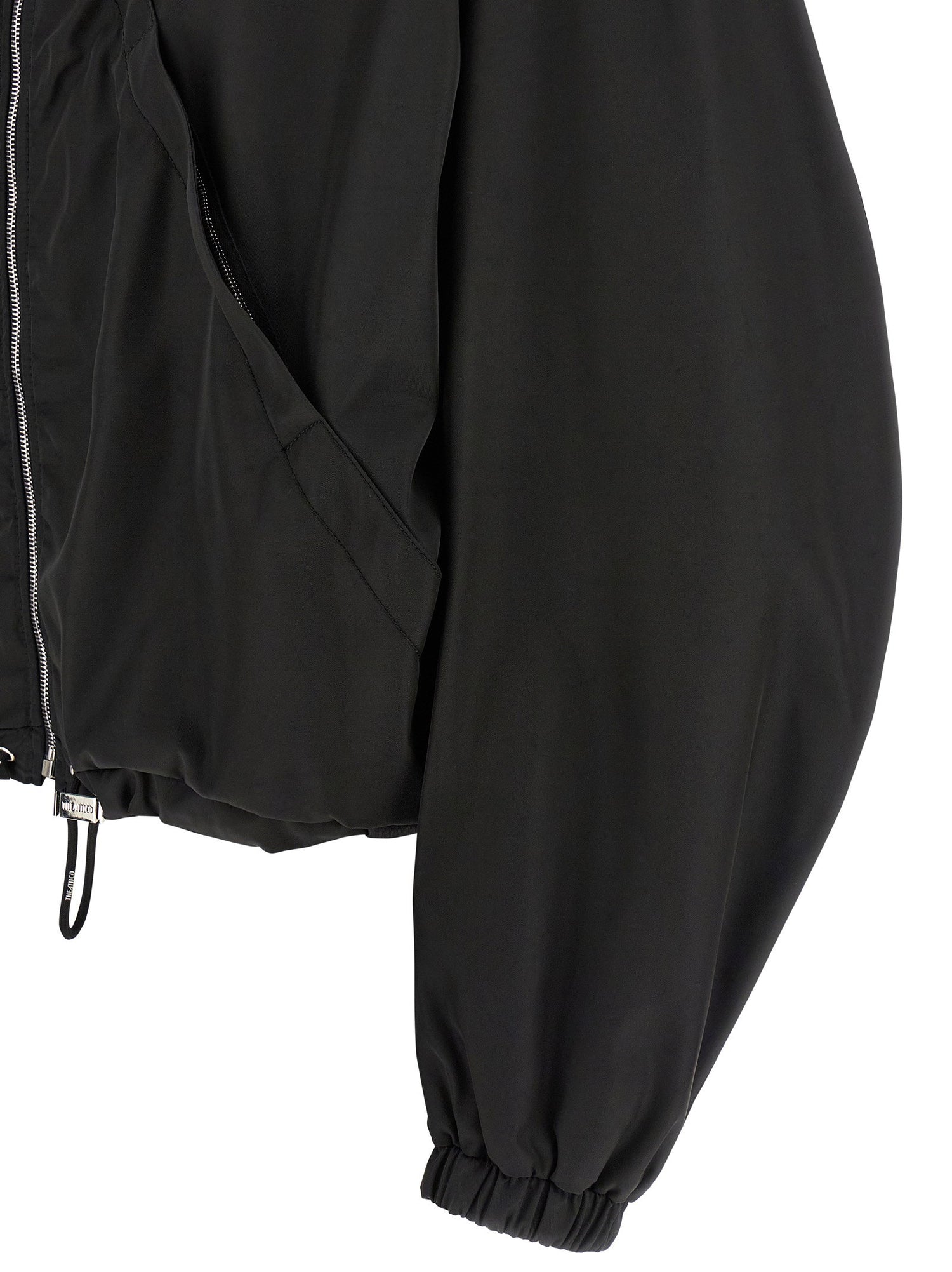 The Attico Maxi Hood Bomber Jacket Black
