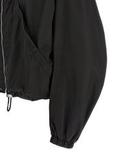 The Attico Maxi Hood Bomber Jacket Black