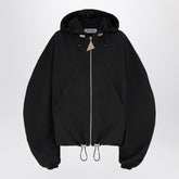 The Attico Black Hooded Oversized Bomber Jacket black