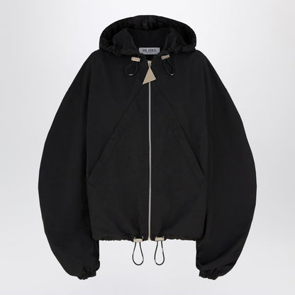 The Attico Black Hooded Oversized Bomber Jacket black